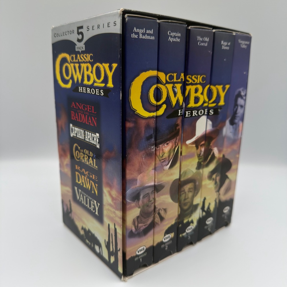 Classic Cowboy Heroes VHS 5-Pack Box Set John Wayne Goodtimes Home Video 1997